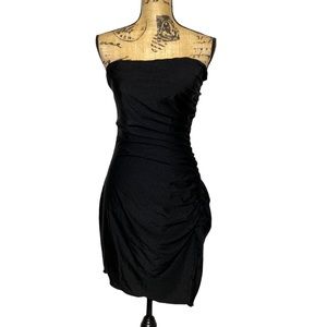 Black Strapless Fitted Mini Dress L